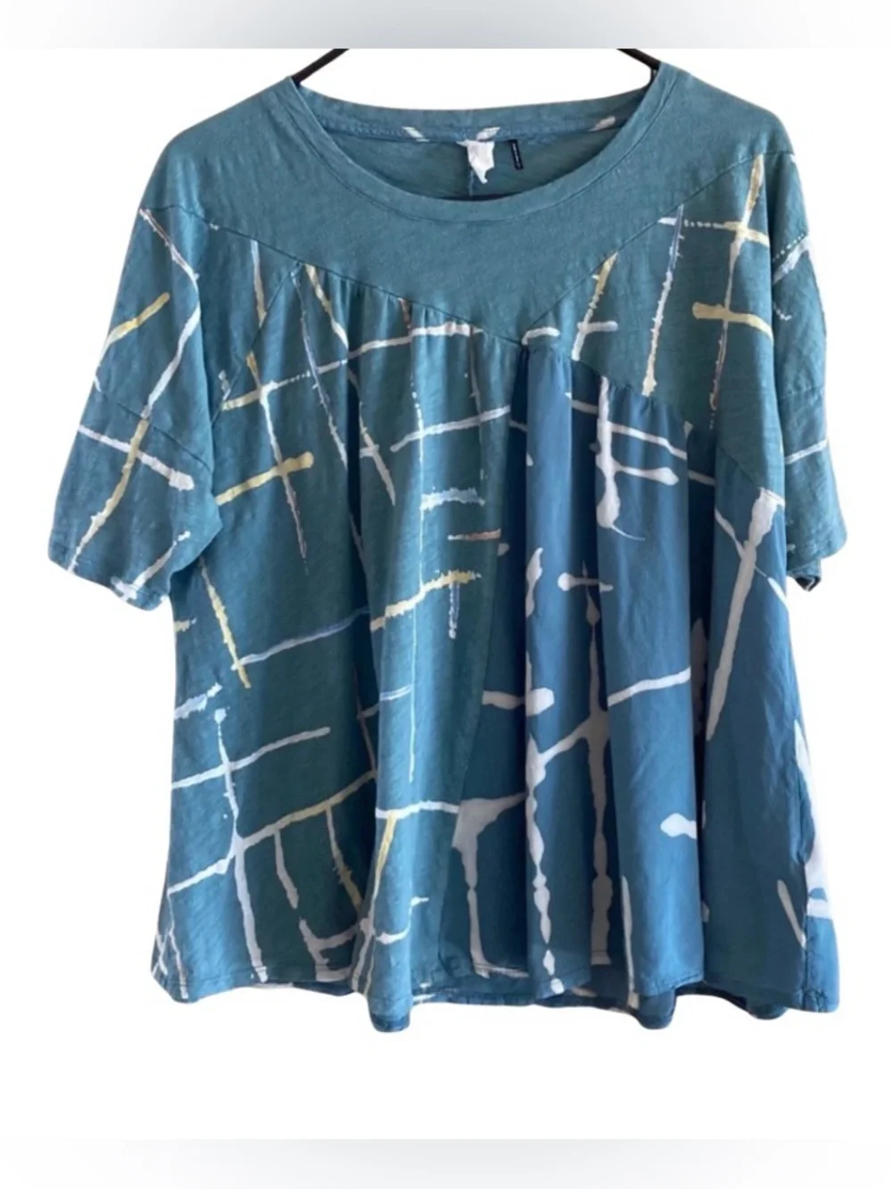 New Anthropologie Akemi + Kin  Light Streaks T-Shirt Top, Blue, Size XS - Picture 4 of 6